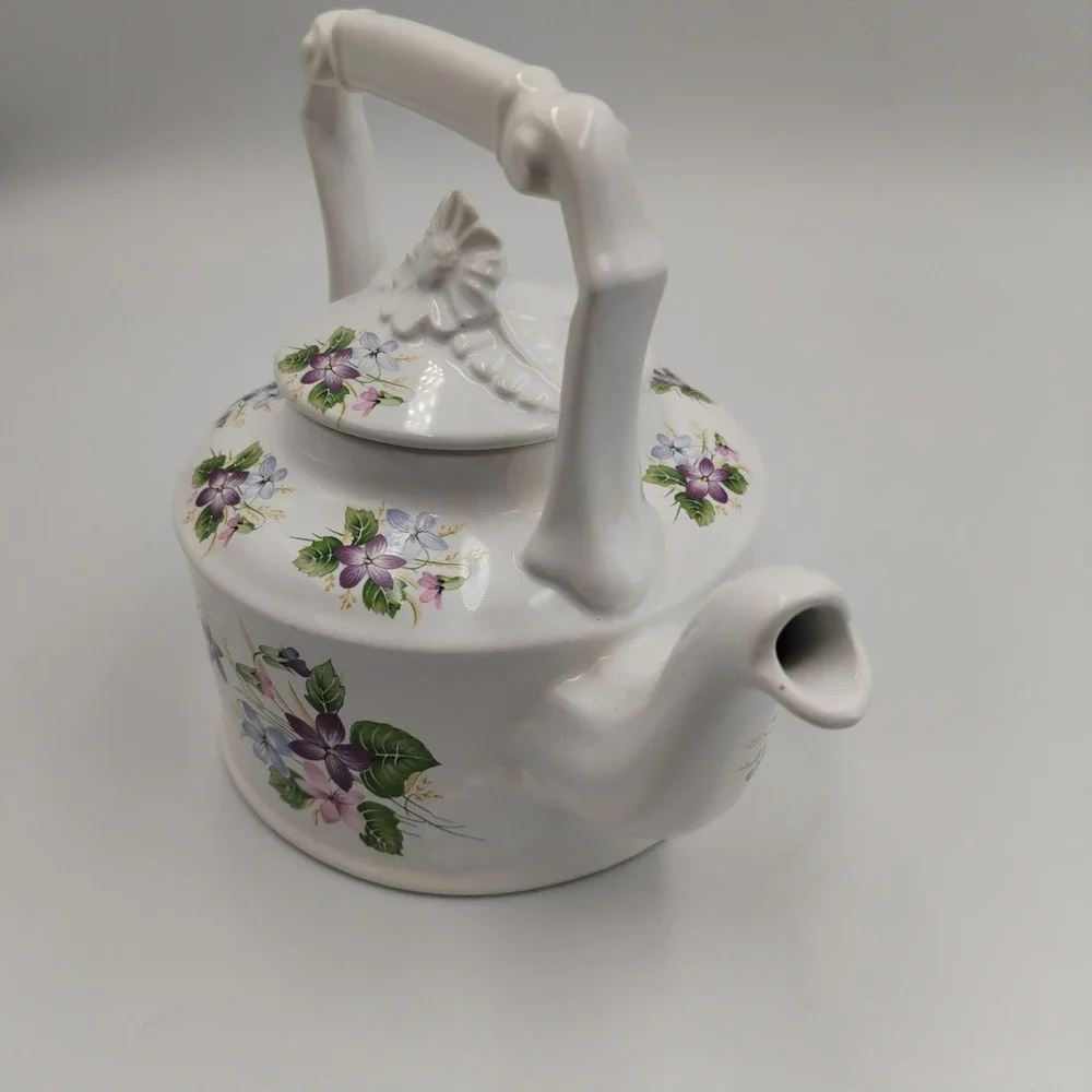 Arthur Wood England Violets Teapot‎ Floral Ceramic Tea Pot Vintage 6344 2-Cup